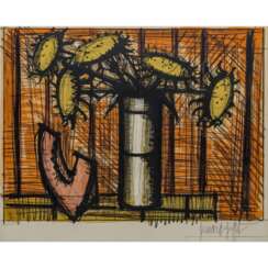 BUFFET, BERNARD (1928-1999), "Stillleben mit fünf Sonnenblumen in Vase",