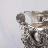 Изящная серебряная ваза/кашпо с литыми фигурами - фото 5