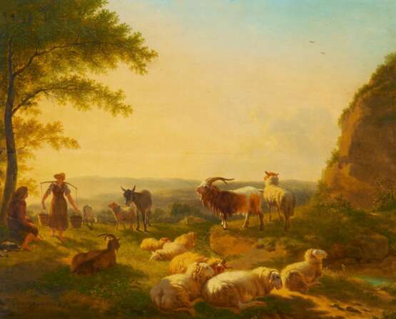 Ommeganck, Balthasar Paul. Hirten mit Schafen und Ziegen auf der Weide - photo 1