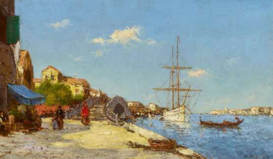 Dupart, Albert Ferdinand. Segelschiff in der Lagune vor Venedig - photo 2