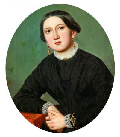 Eppelin, Carl. Portrait einer jungen Dame in schwarzer Robe - Foto 1