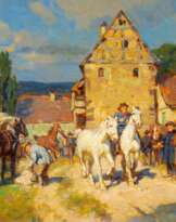 Pferdemarkt vor der Stadt