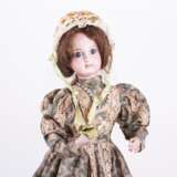 Старинная музыкальная кукла Jumeau на подставке - фото 4