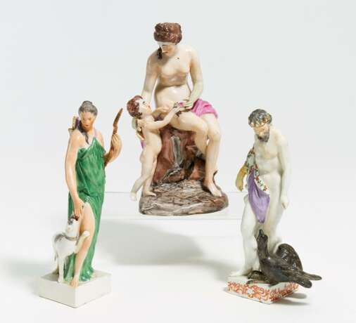 Thuringe. 3 Figuren Diana, Zeus und Venus mit Amor - photo 1