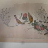 Drei Malereien mit Vogelpaaren auf Zweigen - photo 3