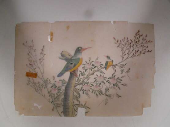 Drei Malereien mit Vogelpaaren auf Zweigen - photo 5