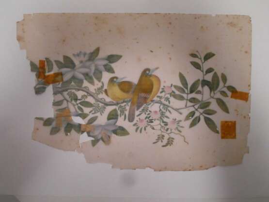 Drei Malereien mit Vogelpaaren auf Zweigen - photo 6