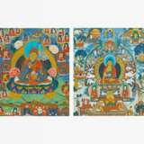 Zwei Thangka von Padmasambhava und dem Leben des Buddha - photo 1