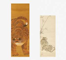 Zwei Malereien mit Tiger