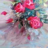 “Red roses” Canvas Oil paint Impressionist Still life 2019 - photo 1