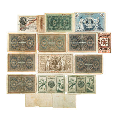 Bündel Banknoten, darunter die gesuchten und besseren Reichsbanknoten - Foto 2