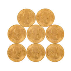 GB/GOLD - 8 x 1 Sovereign 1968,