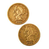 USA/GOLD - 2 x 5 Dollars 1880 Liberty Head, - фото 2