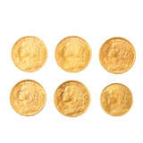 Schweiz/GOLD - 5 x 20 Franken Vreneli + 1 x 10 Franken. - Foto 1