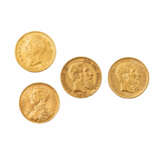 Belgien/Italien/GOLD - 3 x 20 Francs + 1 x 20 Lire, - фото 1