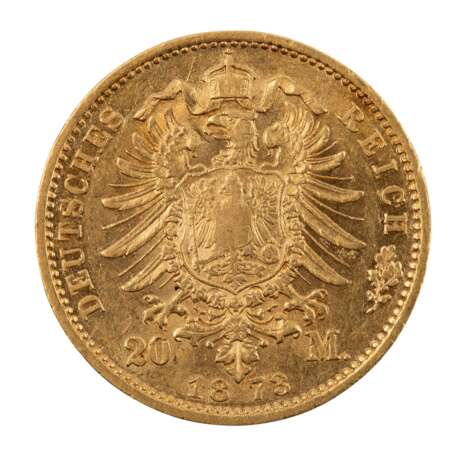 Dt. Kaiserreich/Preußen - 20 Mark 1873/A, Wilhelm II, - фото 2