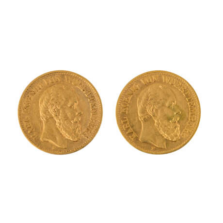 Württemberg/GOLD - 2 x 10 Mark 1888 F, - photo 1