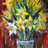 “Daffodils. Spring” Canvas Oil paint Impressionist Still life 2019 - photo 1