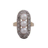 Ring mit Zuchtperlen und Achtkantdiamanten - photo 1