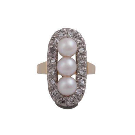 Ring mit Zuchtperlen und Achtkantdiamanten - photo 1