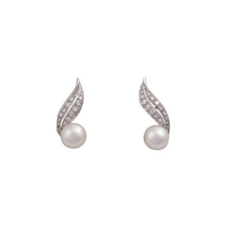 SCHILLING Paar Ohrclips mit Perlen und Diamanten - photo 1
