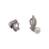 SCHILLING Paar Ohrclips mit Perlen und Diamanten - photo 3