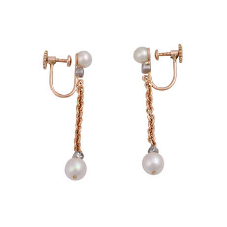 Ohrhänger mit Perlen und Achtkantdiamanten - фото 2