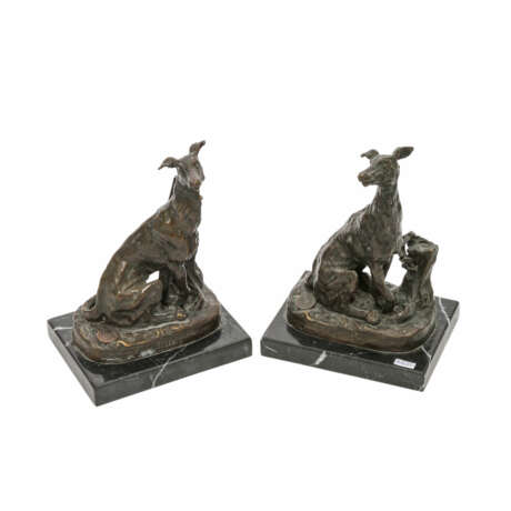 Nach FRÉMIET, Emmanuel (1824-1910) Paar Figuren 'Windhund', 20. Jahrhundert - photo 1
