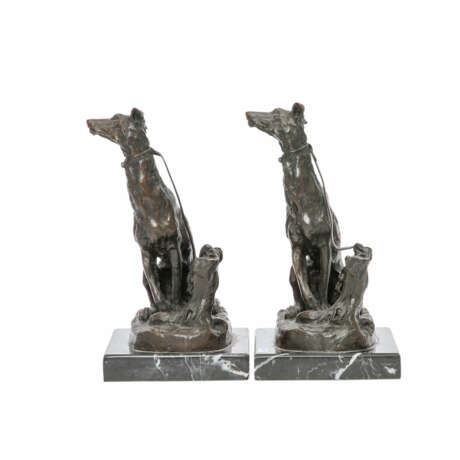 Nach FRÉMIET, Emmanuel (1824-1910) Paar Figuren 'Windhund', 20. Jahrhundert - Foto 3