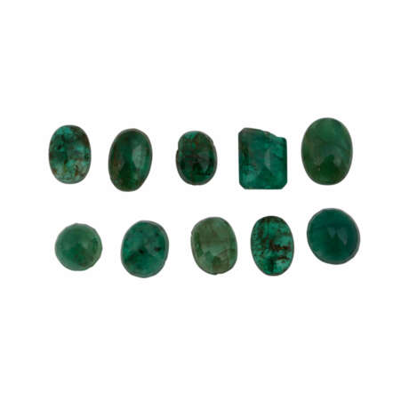 Konvolut 10 Smaragde zusammen ca. 5,4 ct, - Foto 1