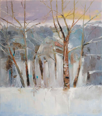 «L'hiver» Toile Peinture à l'huile Impressionnisme Peinture de paysage 2016 - photo 1