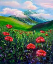 Landscape with poppies.