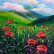 Landscape with poppies. - Achat en un clic
