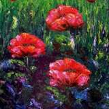 “Landscape with poppies.” Canvas Oil paint Impressionist Landscape painting 2018 - photo 2