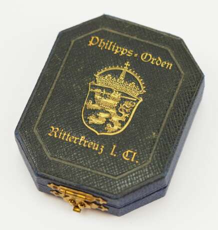 Hessen: Großherzoglicher Orden Philipp des Großmüthigen, Ritterkreuz 1. Klasse Etui. - фото 1