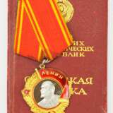 Sowjetunion: Lenin Orden, 5. Modell, 1. Typ, mit Verleihungsbuch. - photo 1