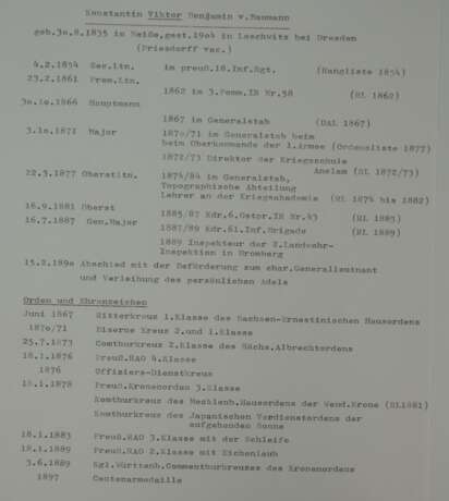 Sachsen: Urkunden aus dem Nachlass des Generalleutnant z.D. Viktor von Baumann. - Foto 7