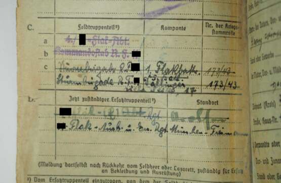 Urkundennachlass eines SS-Rottenführers der 14./ SS-Panzer-Grenadier-Regiment 6 "Theodor Eicke" / 4. SS-Flak-Abt. Kommandostab Reichsführer SS. - Foto 7