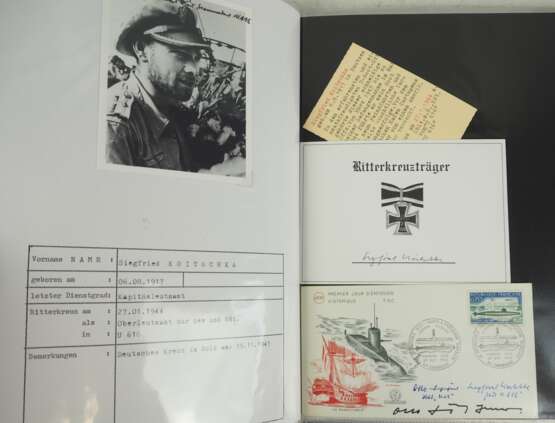 Kriegsmarine: Lot Ritterkreuzträger Autographen. - Foto 4