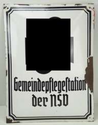 NSO: Emailleschild der Gemeindepflegestation der NSO.