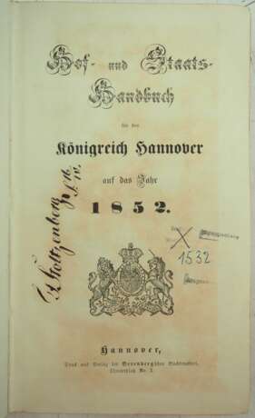 Hannover: Hof- und Staatshandbücher von 1828-1861. - фото 2