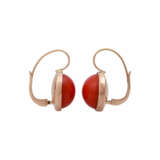Ohrringe mit großen runden Korallcabochons, ca. 15 mm - photo 3