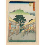 Vier Farbholzschnitte. JAPAN von UntertasseAGAWA HIROSHIGE (1797-1858). - Foto 2