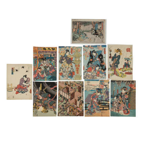 Zehn Farbholzschnitte. JAPAN, 18./19. Jahrhundert. - Foto 1
