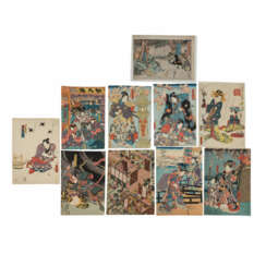 Zehn Farbholzschnitte. JAPAN, 18./19. Jahrhundert.