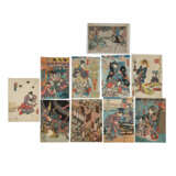 Zehn Farbholzschnitte. JAPAN, 18./19. Jahrhundert. - Foto 1