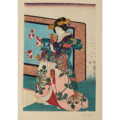 Zehn Farbholzschnitte. JAPAN, 18./19. Jahrhundert. - Foto 6