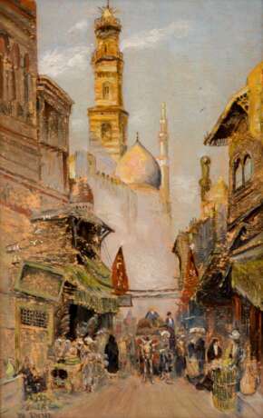 PICHA, W. (Maler/in 19./20. Jahrhundert), "Markttreiben in orientalischer Stadt", - Foto 3