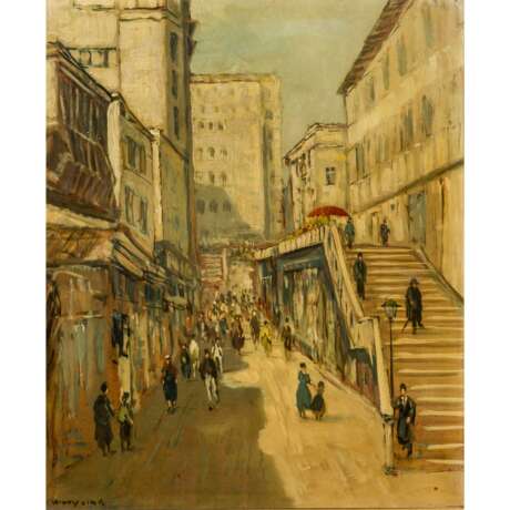 LINK, WILLY (süddeutscher Maler 20. Jahrhundert), "Stuttgart, die Schulstraße", - фото 1