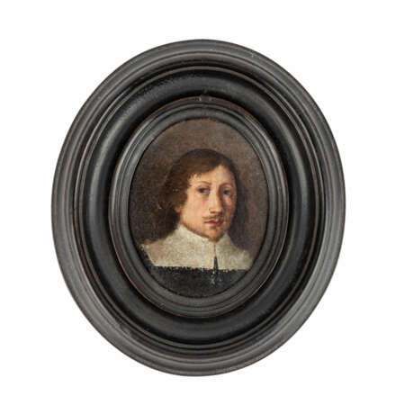 MALER der Holländischen Schule, 17. Jahrhundert, Miniatur "Portrait eines Herrn mit dunklem Haar und Bart", - фото 1